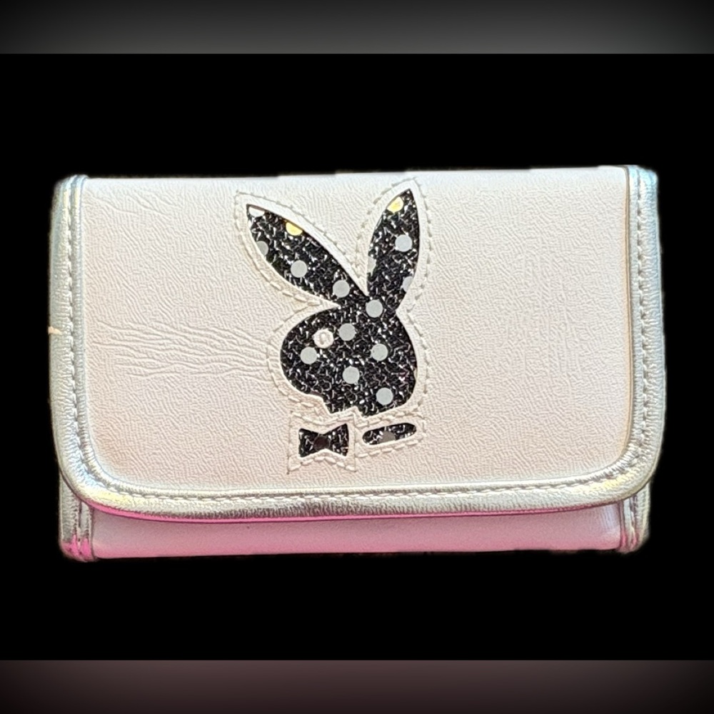 PLAYBOY White Wallet with Silver Trim